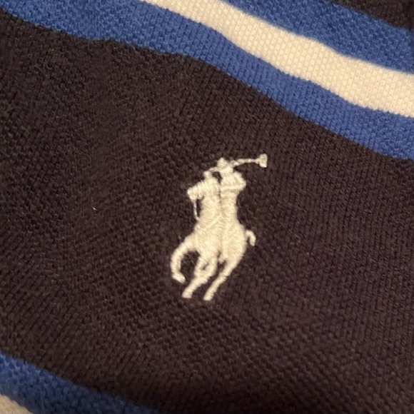 Polo navy with blue and white stripe, 100% cotton, size large - Picture 7 of 9